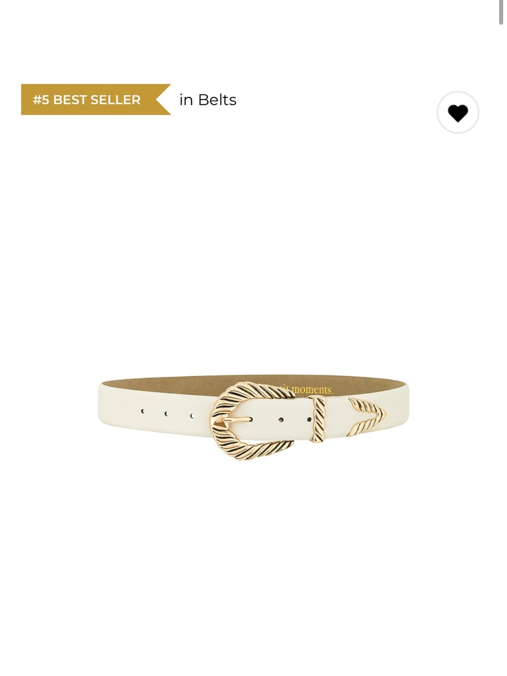 Classic Cream Leather Belt with Gold Rope Buckle